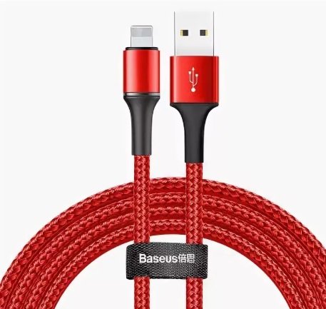 Кабель Baseus CALGH-C09 QC 3.0, lightning, 2 м, Quick charge 3.0, красный