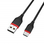 Кабель Borofone BX17, USB - USB Type-C, 1 м, черный