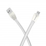 Кабель Borofone BU2 ZincJet USB - micro USB, 1.2 м серебристый